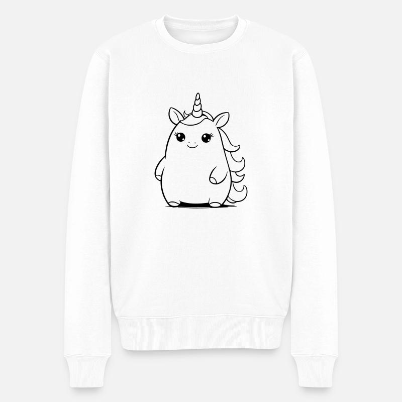 Chubby unicorn as vector illustration - Men's Premium Organic Jumper - white