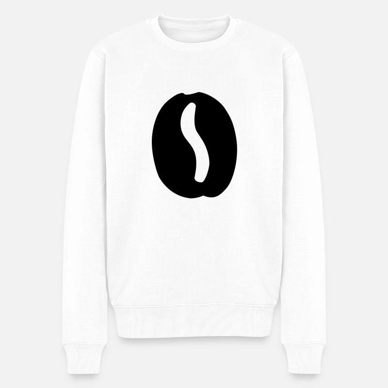 Kaffeebohne - Männer Premium Bio Pullover - Weiß