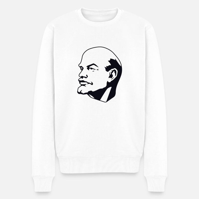 Lenin - Männer Premium Bio Pullover - Weiß