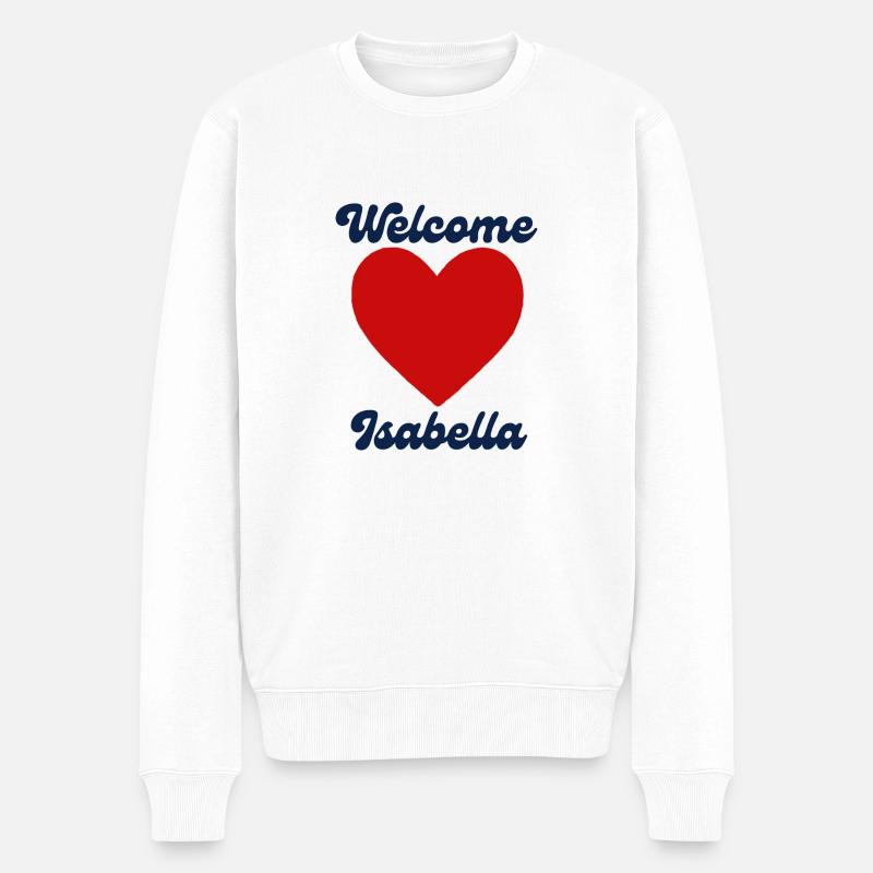 Isabella welcome - Männer Premium Bio Pullover - Weiß