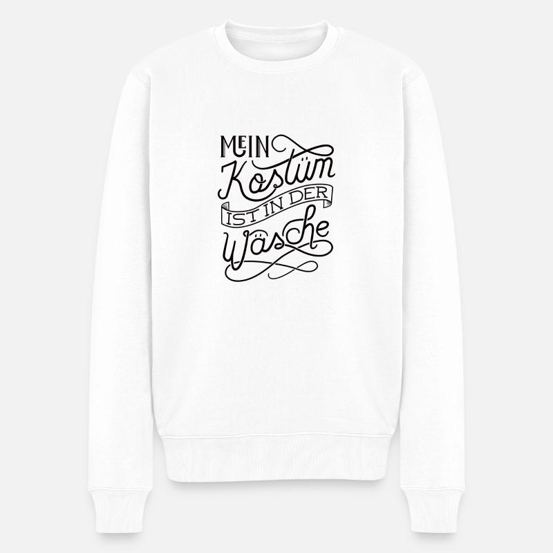 Mein Kostüm ist in der Wäsche - Männer Premium Bio Pullover - Weiß