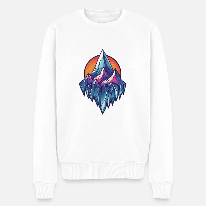 Eisberge Symbol Berge - Männer Premium Bio Pullover - Weiß