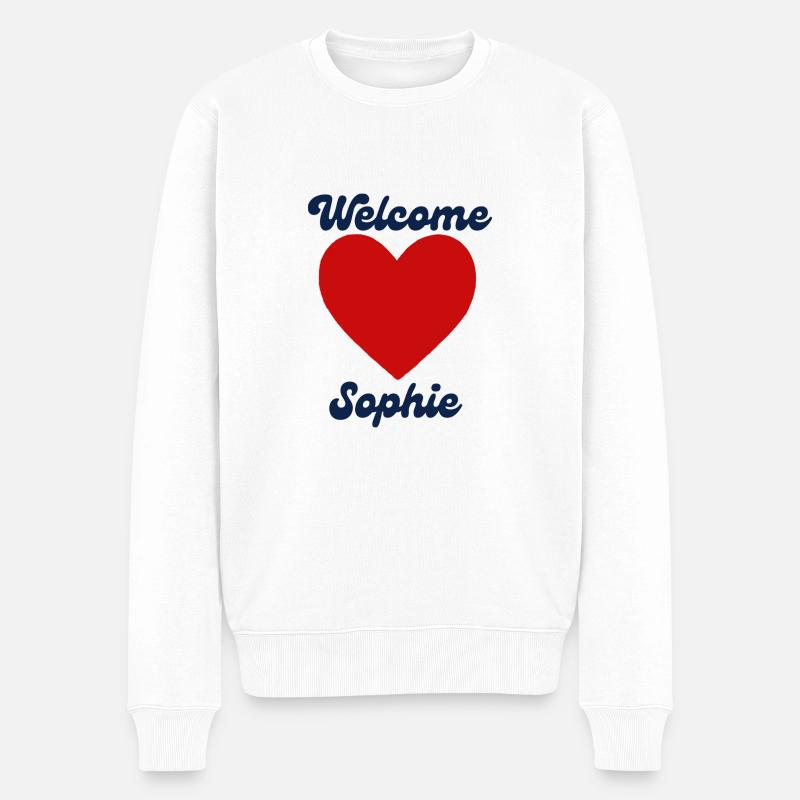 Sophie willkommen - Männer Premium Bio Pullover - Weiß