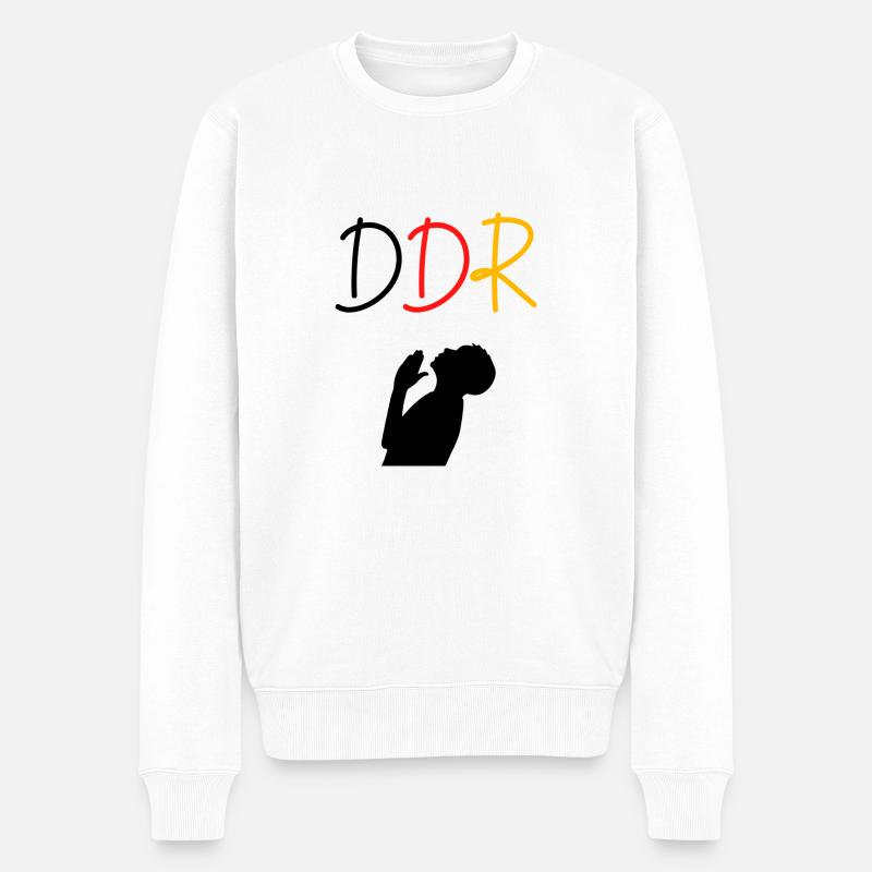 DDR - Männer Premium Bio Pullover - Weiß