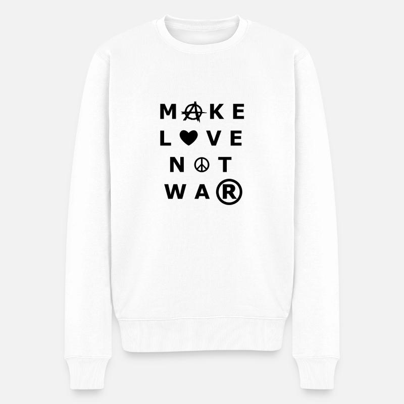 FAITES L’AMOUR PAS LA GUERRE - Pull Premium bio Homme - blanc