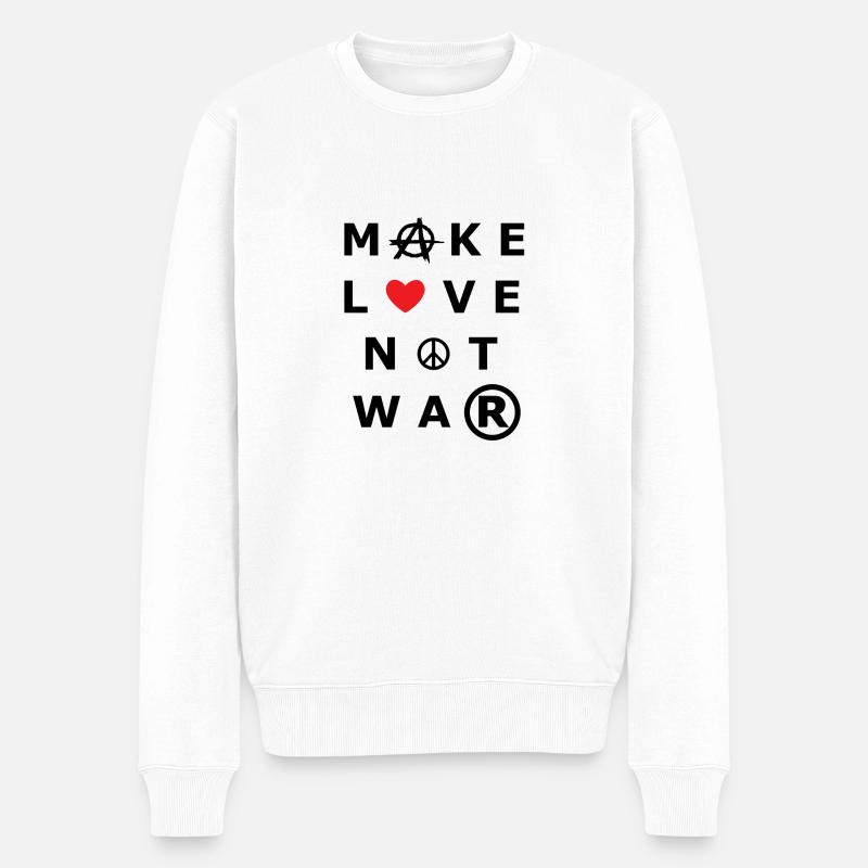 make love not war - Männer Premium Bio Pullover - Weiß