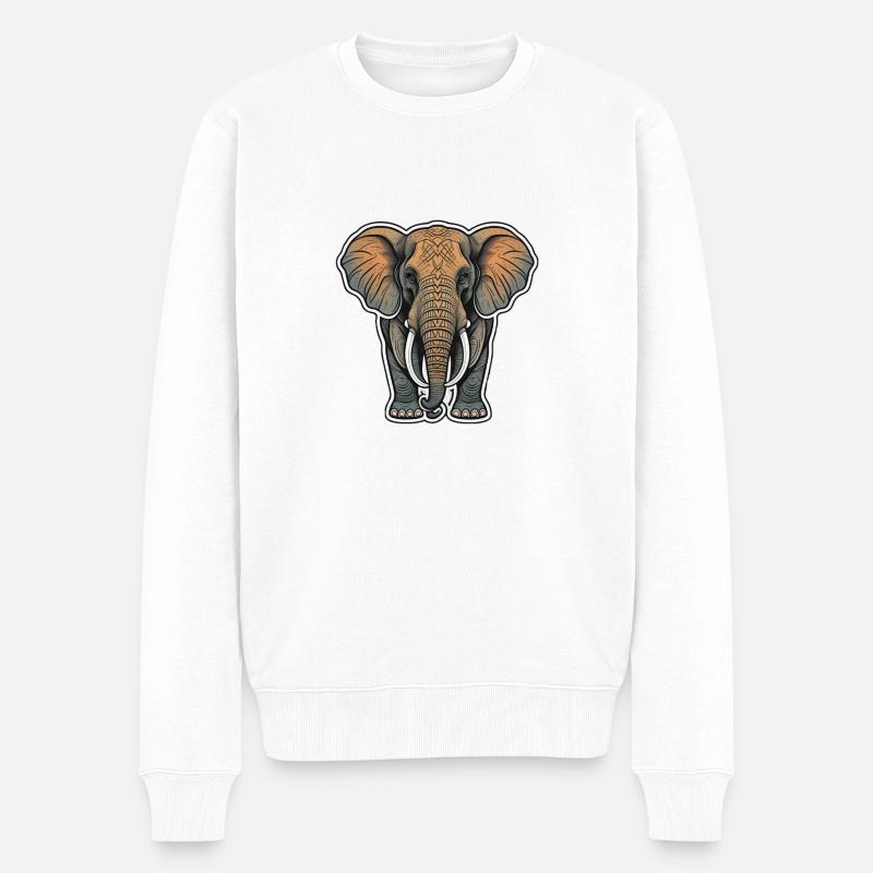 Éléphant - Pull Premium bio Homme - blanc