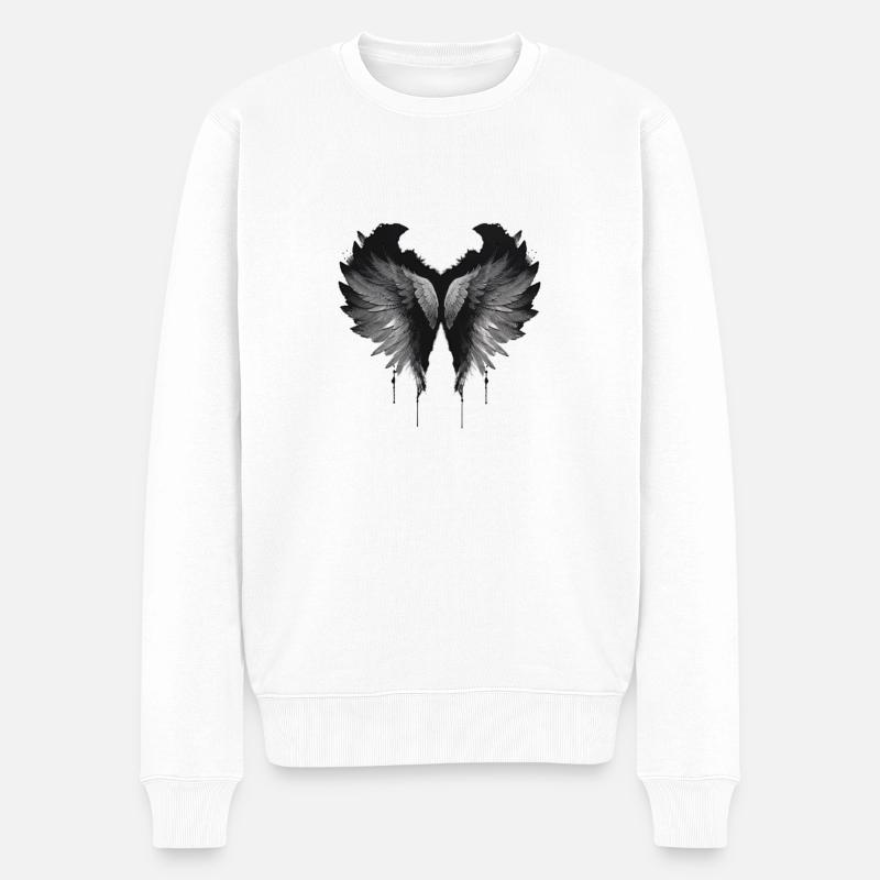 Flügel - Männer Premium Bio Pullover - Weiß