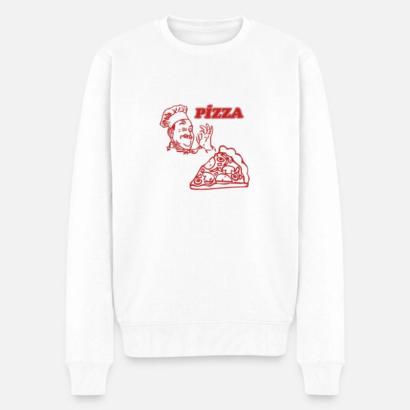 Pizza Kebab Döner - Männer Premium Bio Pullover - Weiß