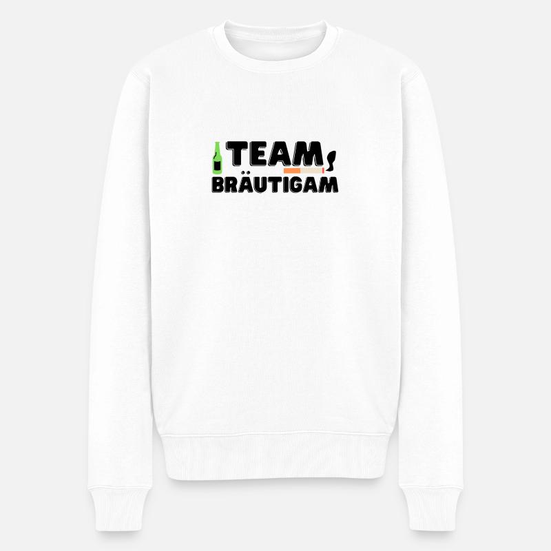 Team Bräutigam Feier Junggesellenabschied - Männer Premium Bio Pullover - Weiß