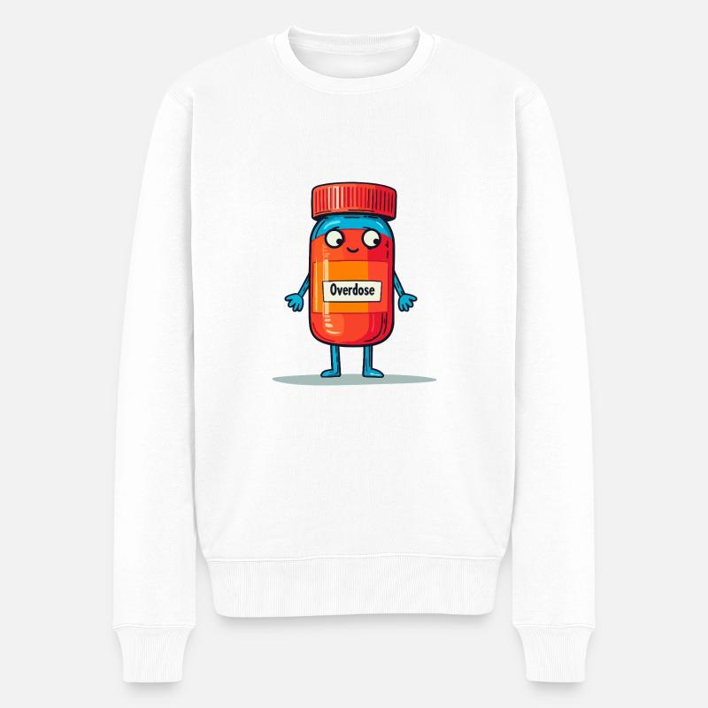 Overdose Buddy - Männer Premium Bio Pullover - Weiß