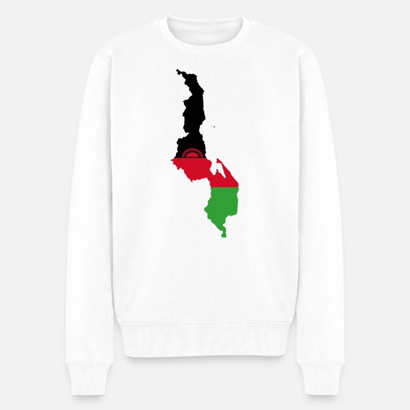Drapeau malawite carte drapeau - Pull Premium bio Homme - blanc