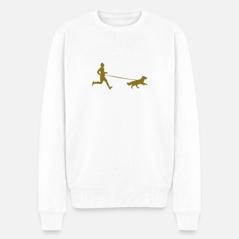 canicross men - Männer Premium Bio Pullover - Weiß