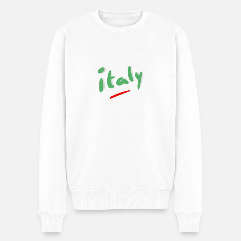 Italien - Männer Premium Bio Pullover - Weiß