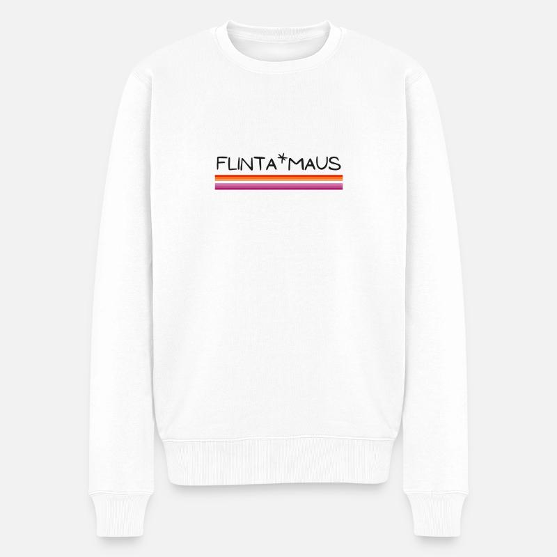 Flinta*Maus Logo lesbian flag - Männer Premium Bio Pullover - Weiß