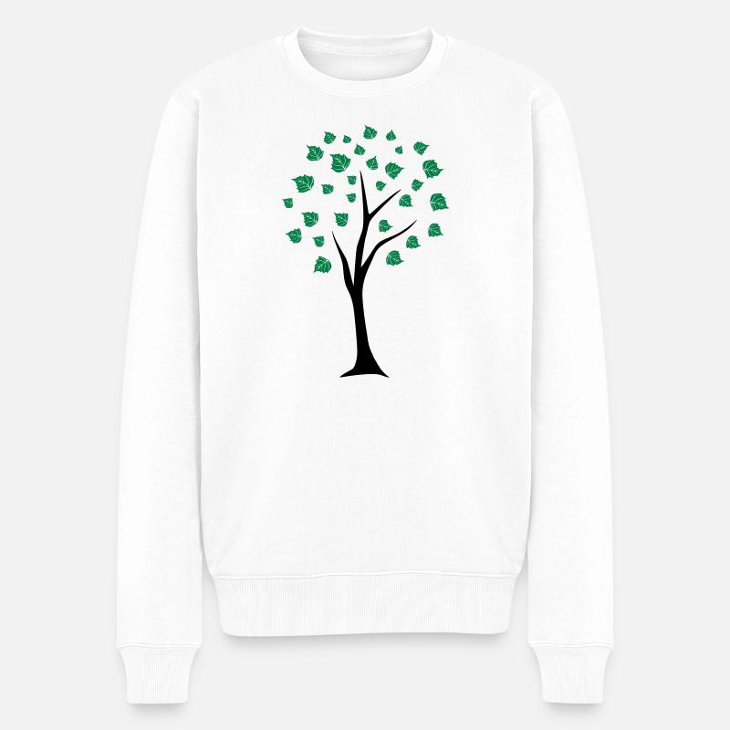 Lebensbaum - Männer Premium Bio Pullover - Weiß