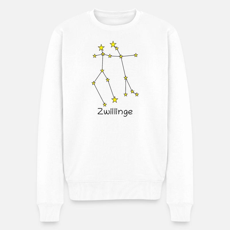 Sternzeichen Zwillinge - Männer Premium Bio Pullover - Weiß
