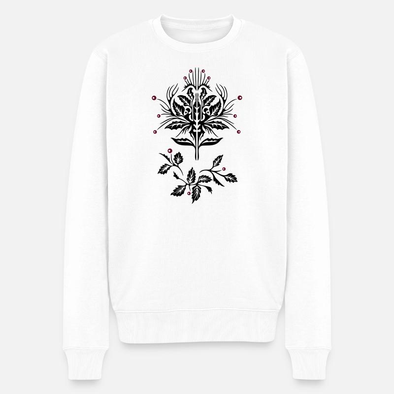 Pan, keltische Cernunnos, Grüne Mann, Pagan Art - Männer Premium Bio Pullover - Weiß