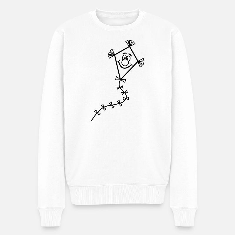 Einen lustigen Drachen steigen lassen - Männer Premium Bio Pullover - Weiß