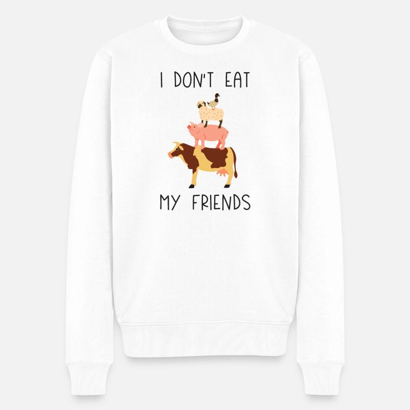 Je ne mange pas mes amis - Pull Premium bio Homme - blanc