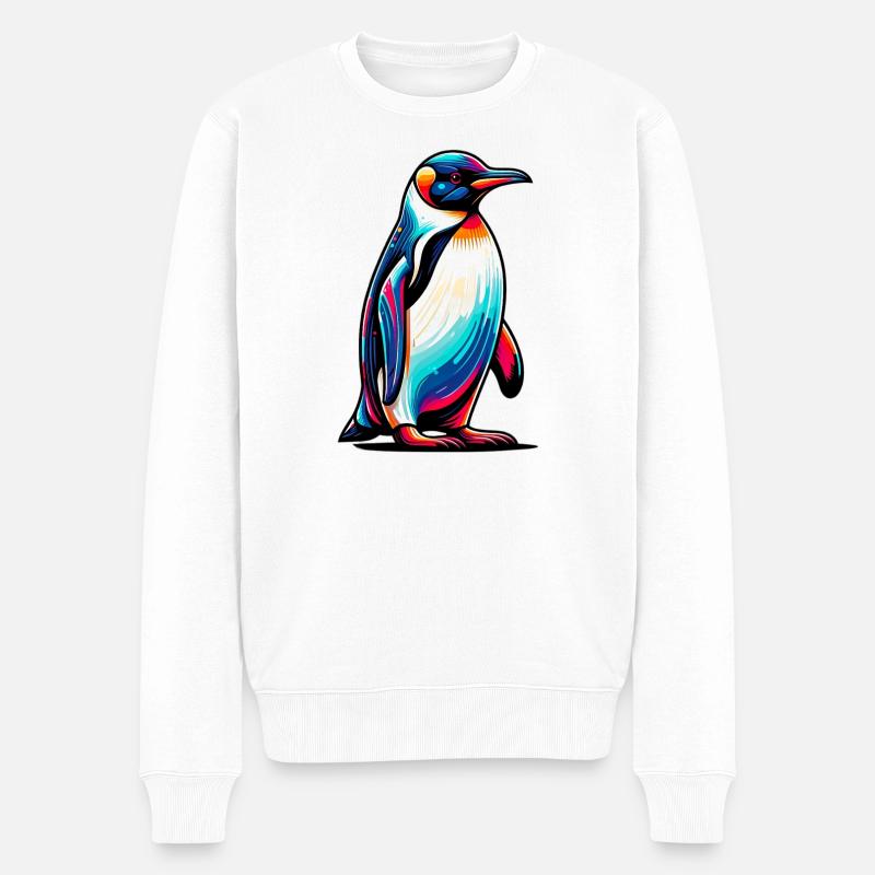 Pinguin - Männer Premium Bio Pullover - Weiß