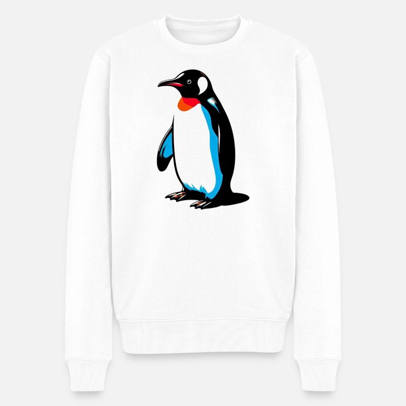 Pinguin - Männer Premium Bio Pullover - Weiß