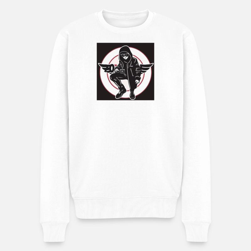 Cam guy - Männer Premium Bio Pullover - Weiß