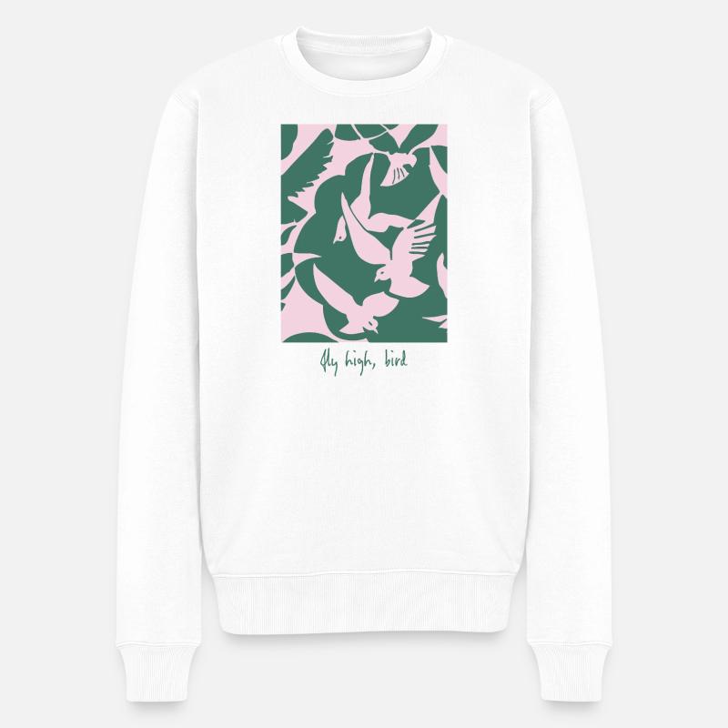 Fly High, Bird – Design d’oiseau élégant - Pull Premium bio Homme - blanc