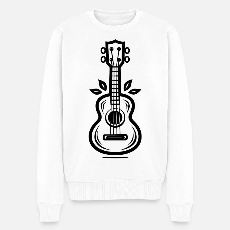 Ukulele - Männer Premium Bio Pullover - Weiß