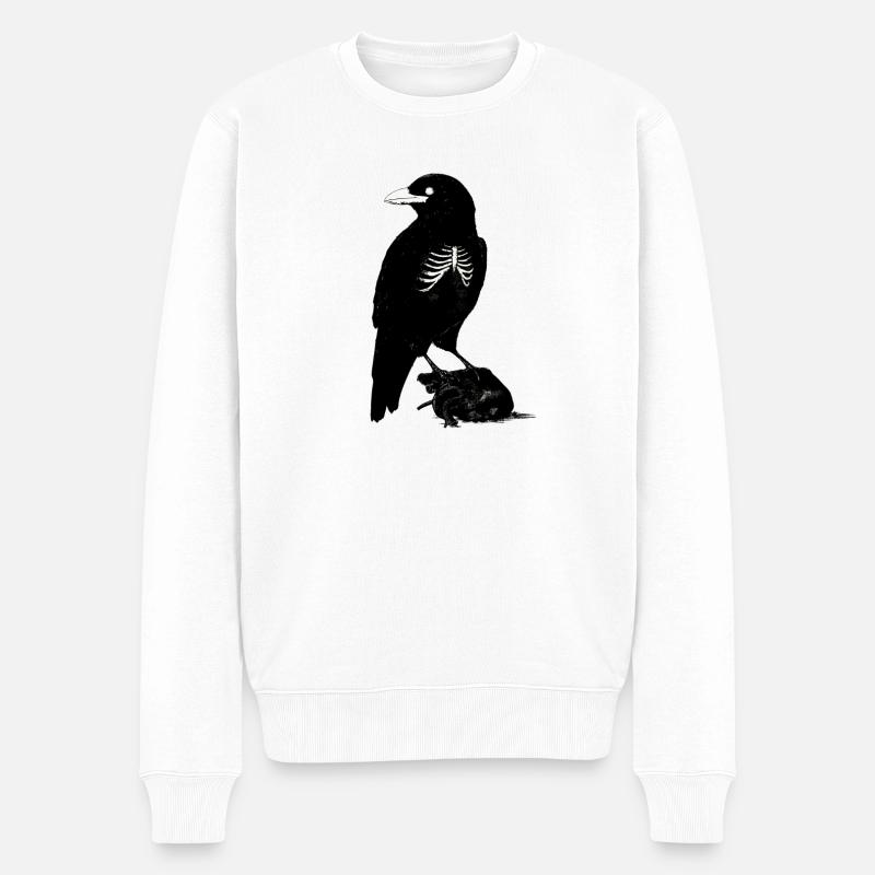 Dark Raven - Männer Premium Bio Pullover - Weiß