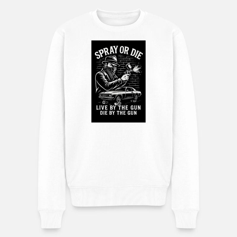 Spray or Die - Männer Premium Bio Pullover - Weiß
