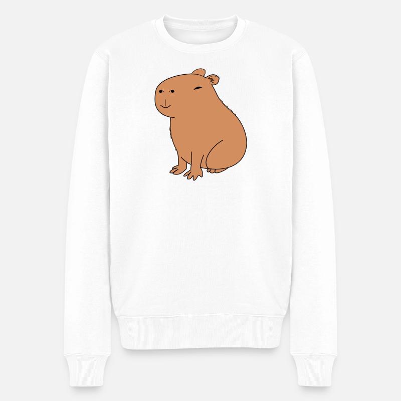 Capybara heureux - Pull Premium bio Homme - blanc