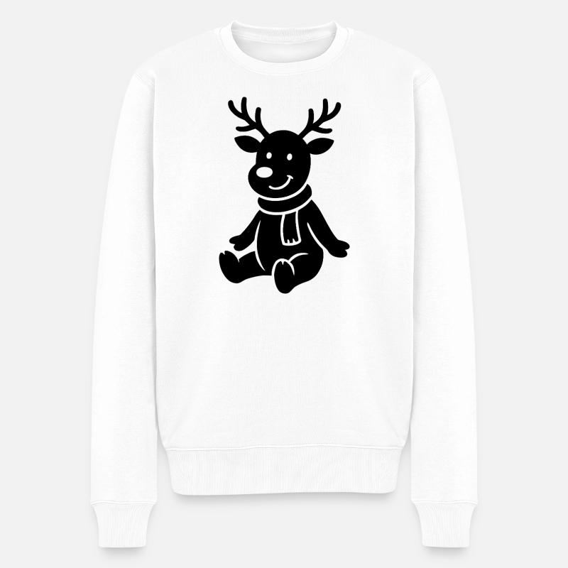 Illustration de silhouette de renne mignon - Pull Premium bio Homme - blanc