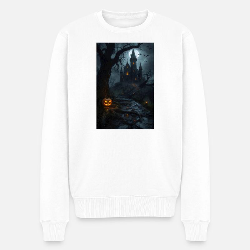 Gothic Halloween Horror - Männer Premium Bio Pullover - Weiß