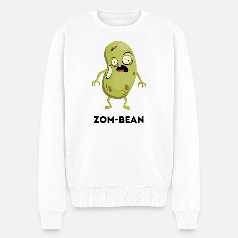 Lustiges Halloween-Wortspiel – Zom-Bean - Männer Premium Bio Pullover - Weiß