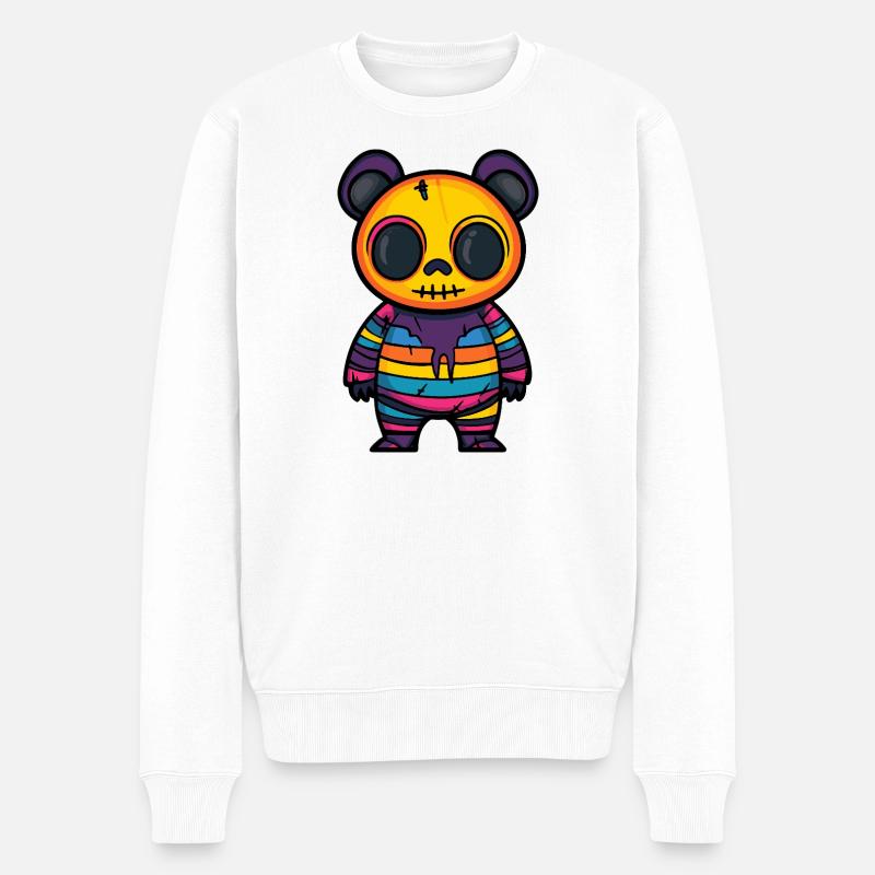 Panda Halloween Comic Lustig - Männer Premium Bio Pullover - Weiß