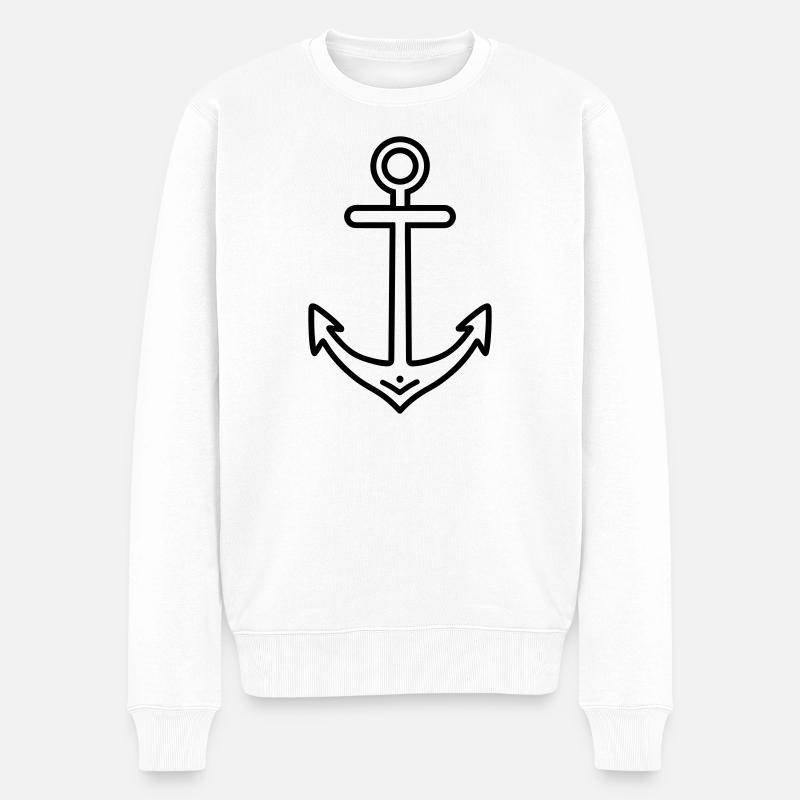 Anker - Männer Premium Bio Pullover - Weiß