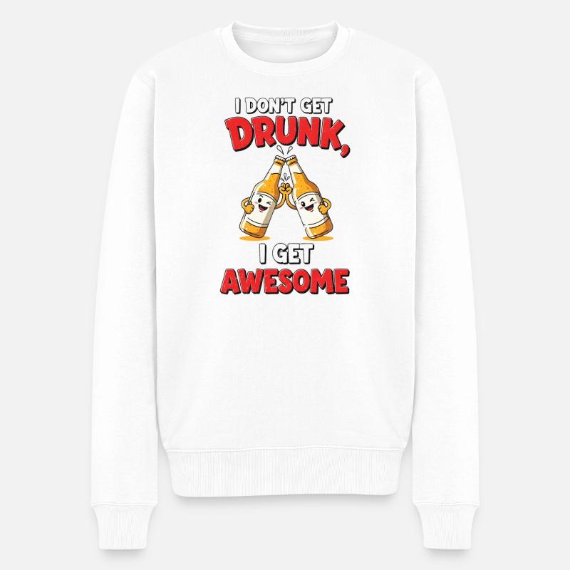 Don’t Get Drunk Bande Dessinée Cadeau - Pull Premium bio Homme - blanc