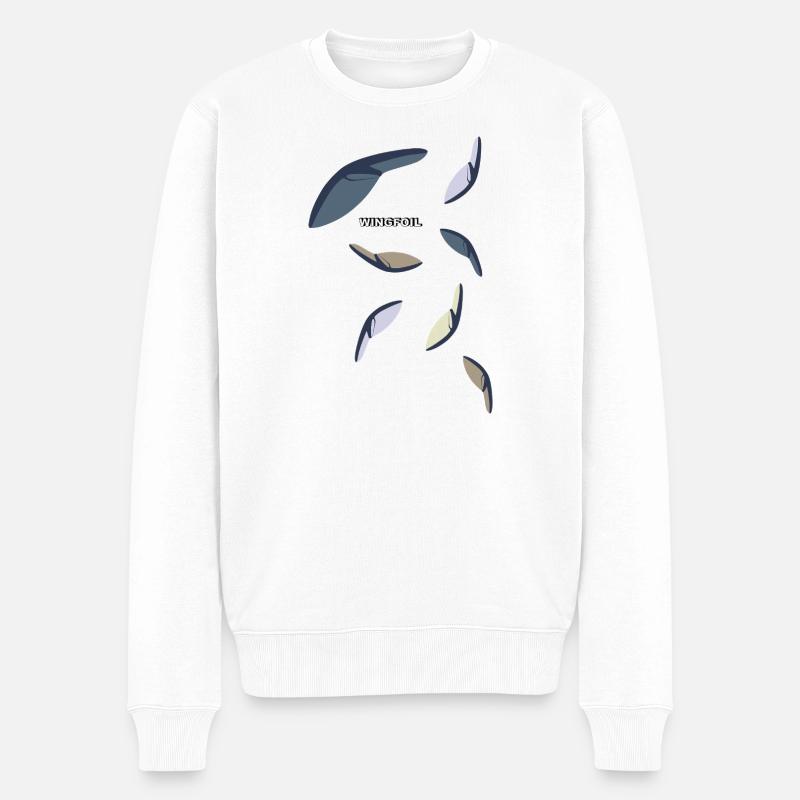 bunte Wings - Männer Premium Bio Pullover - Weiß