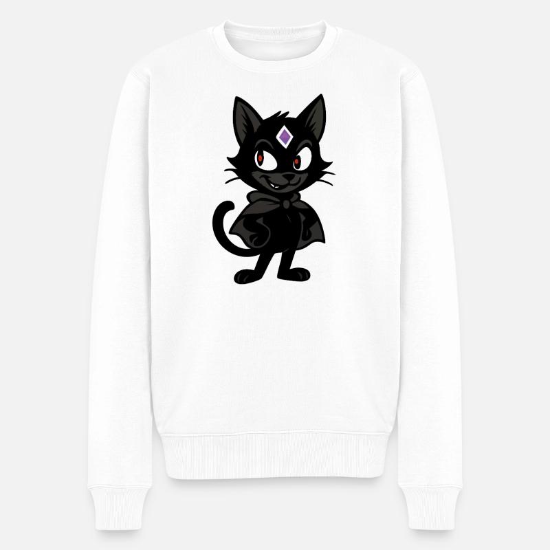 Bad Kitty Vibes - Männer Premium Bio Pullover - Weiß