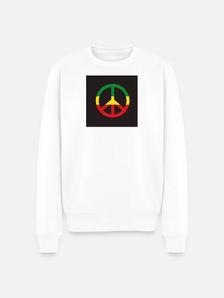 Reggae Peace Sign - Men's Premium Organic Jumper - white