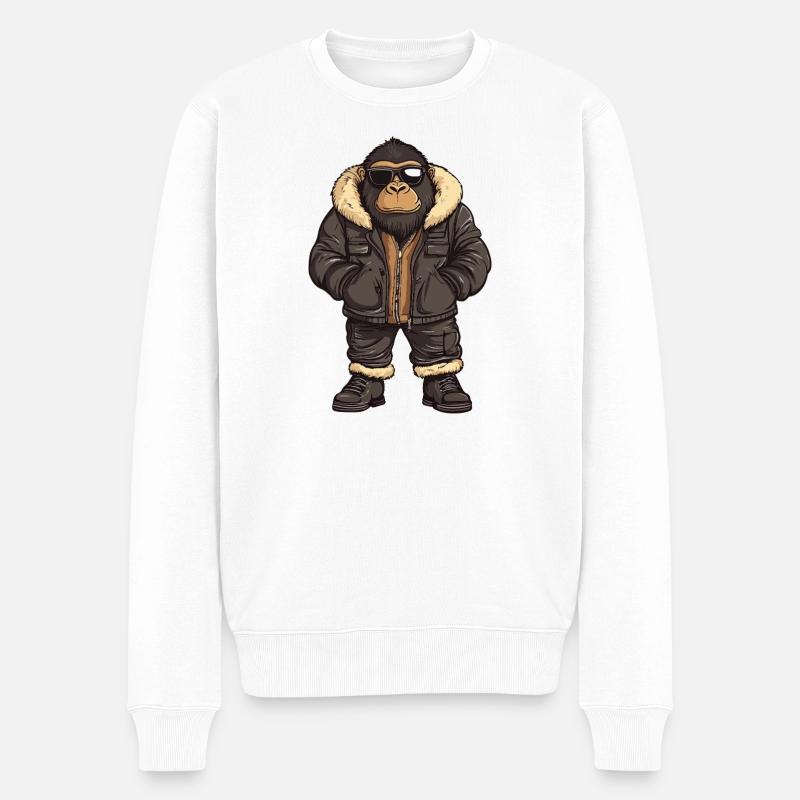 Gorilla Cool Winter - Pull Premium bio Homme - blanc