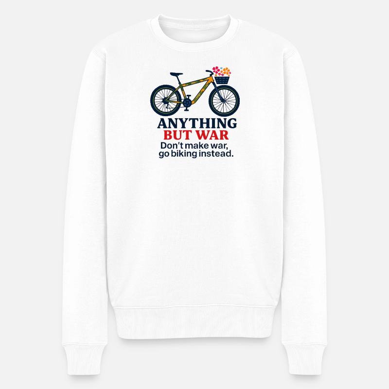Anything But War - Go Biking Instead - Männer Premium Bio Pullover - Weiß