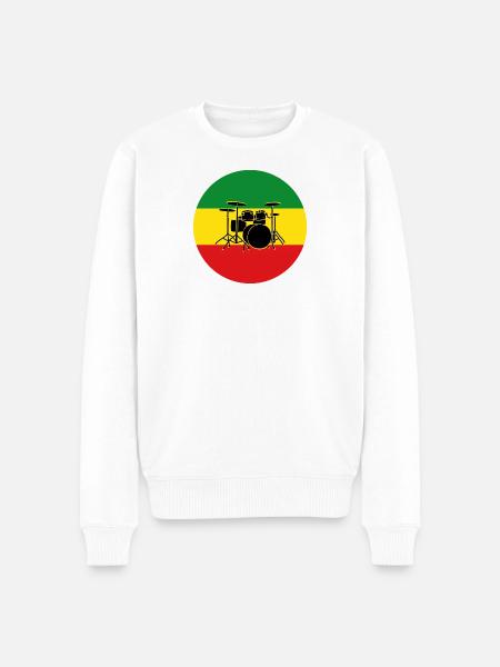 Reggae-Trommeln Silhouette - Männer Premium Bio Pullover - Weiß
