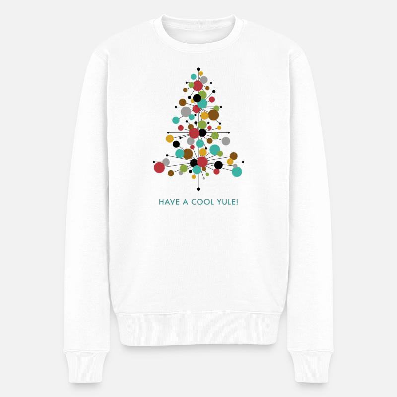 Have a Cool Yule! – Retro Weihnachtsdesign - Männer Premium Bio Pullover - Weiß
