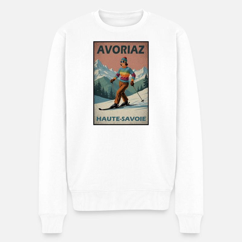 Avoriaz Morzine Frankreich - Männer Premium Bio Pullover - Weiß