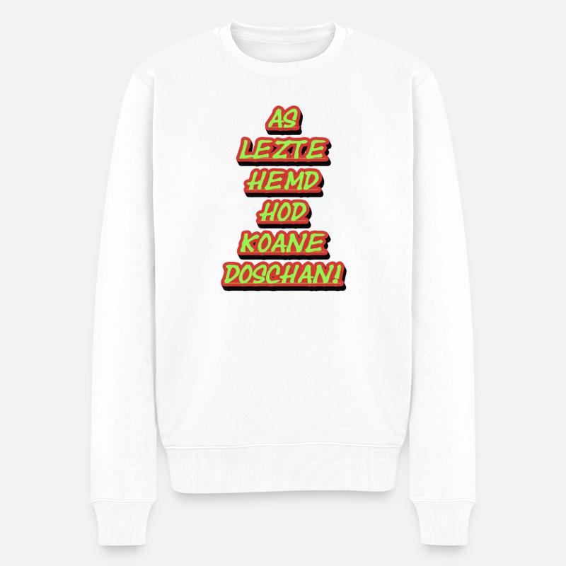 Textes empilés de graffiti au néon - Pull Premium bio Homme - blanc