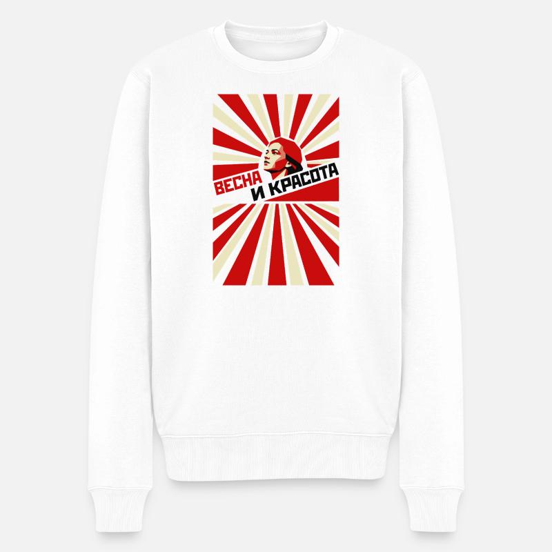 Frühling und Schönheit Propaganda - Männer Premium Bio Pullover - Weiß