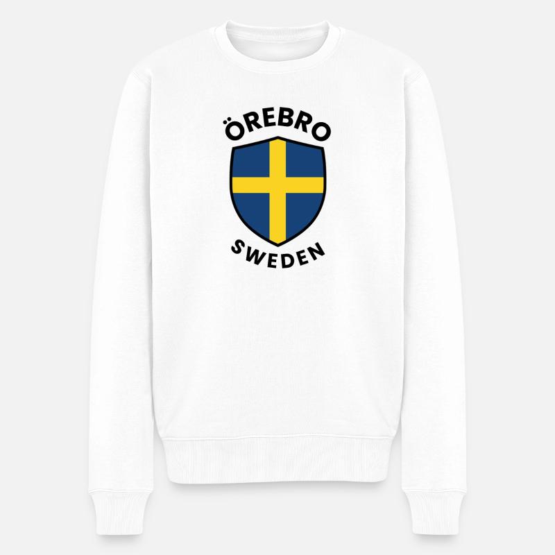 Drapeau du Bouclier d’Örebro Suède - Pull Premium bio Homme - blanc