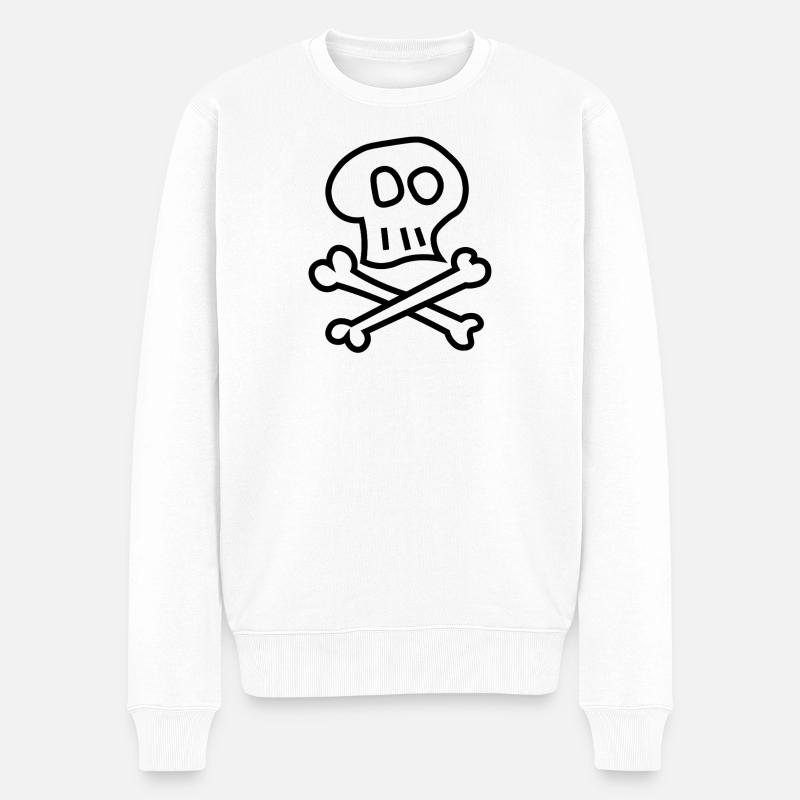 Pirate_skull - Pull Premium bio Homme - blanc